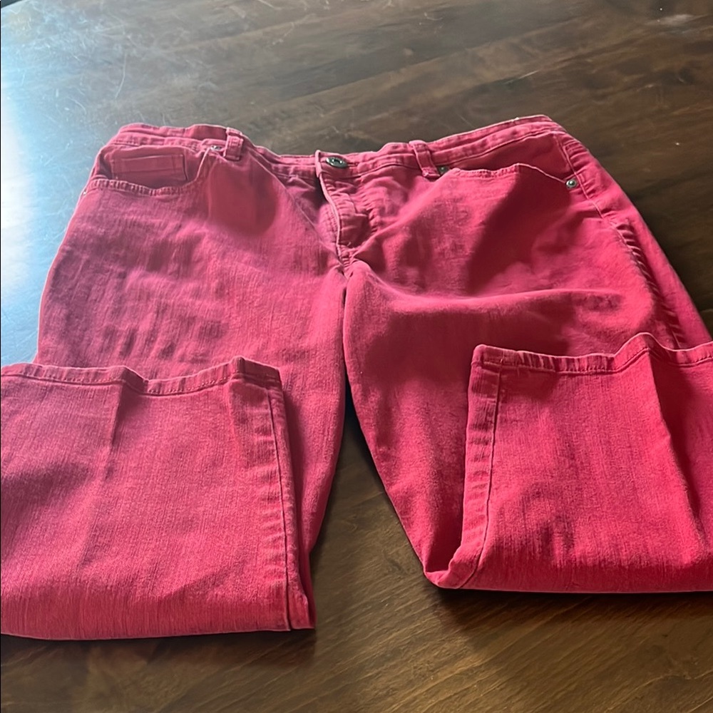 Style & Co Women's Capri Red Jeans
